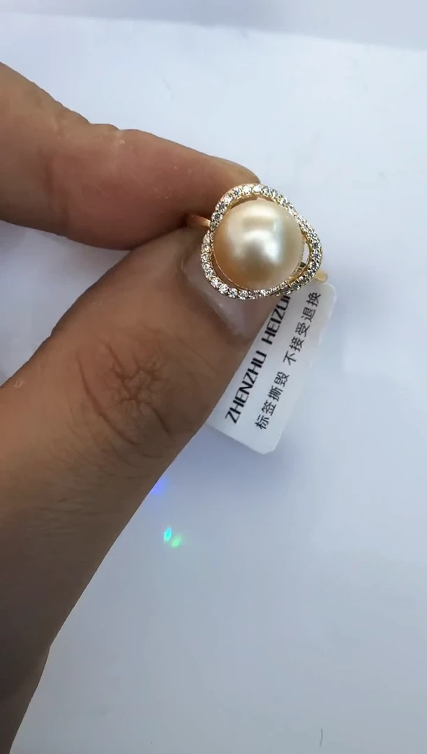 海水珍珠银S925镶嵌戒指戒指