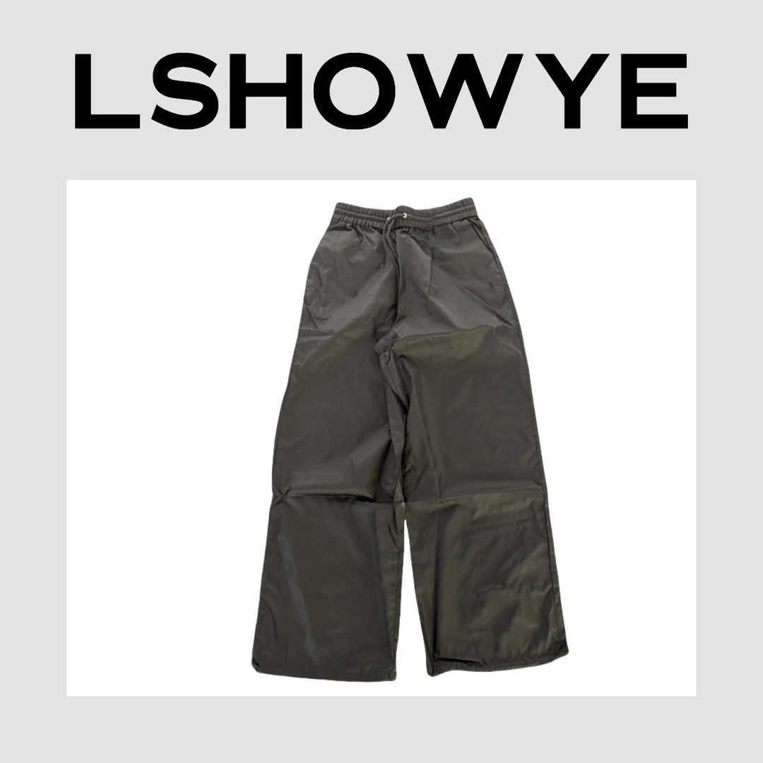 LSHOWYE｜倒三角松紧腰束脚抽绳工装裤 y704