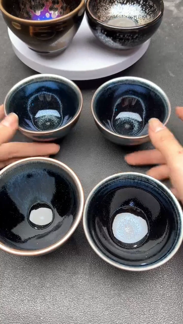 茶盏377微瑕建盏建盏4只