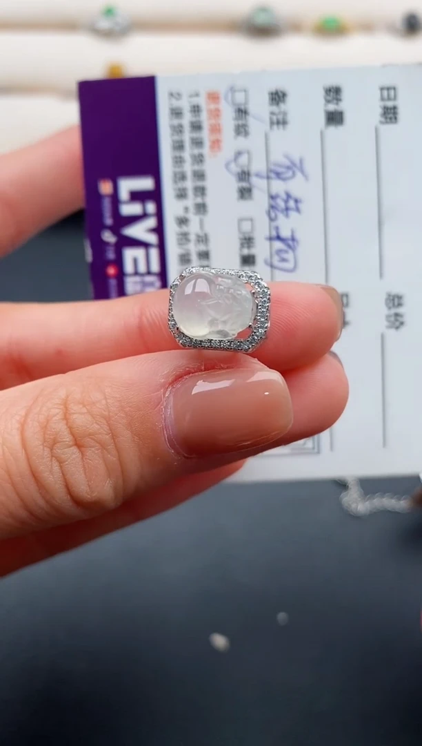 银S925镶嵌戒指翡翠3333333+3