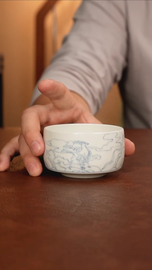 景德镇瓷器，青花瓷手绘茶具