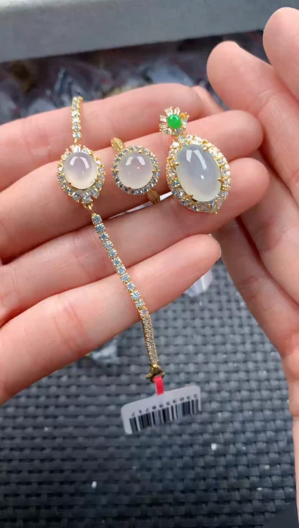 银S925镶嵌戒指翡翠666   5