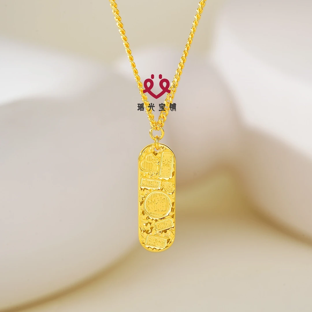 坠链均足银 吉言碎冰冰套链 国潮新国风时尚精致CNC车花闪亮项链