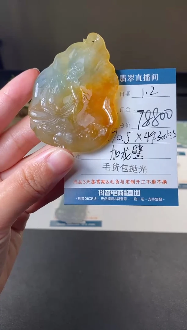 未镶嵌定制翡翠吊坠  订金五万