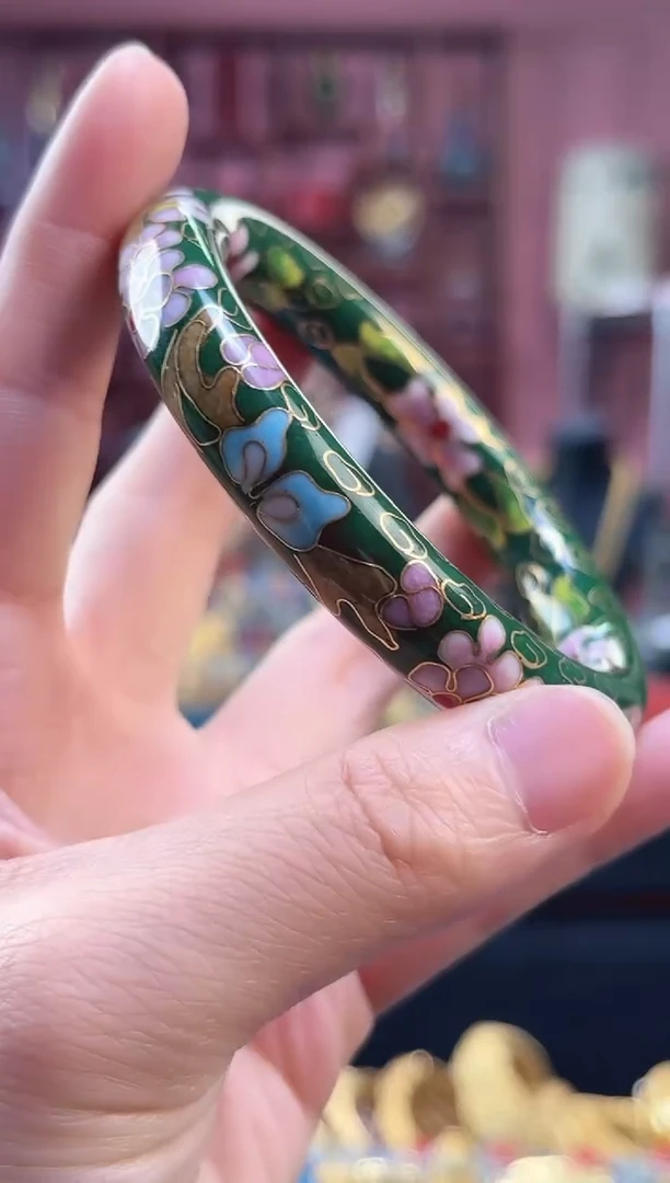 非遗 景泰蓝手镯 绿色60