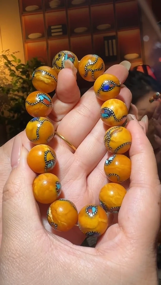 蜜蜡颈饰未镶嵌1016天然蜜蜡珠宝奇石全都保真