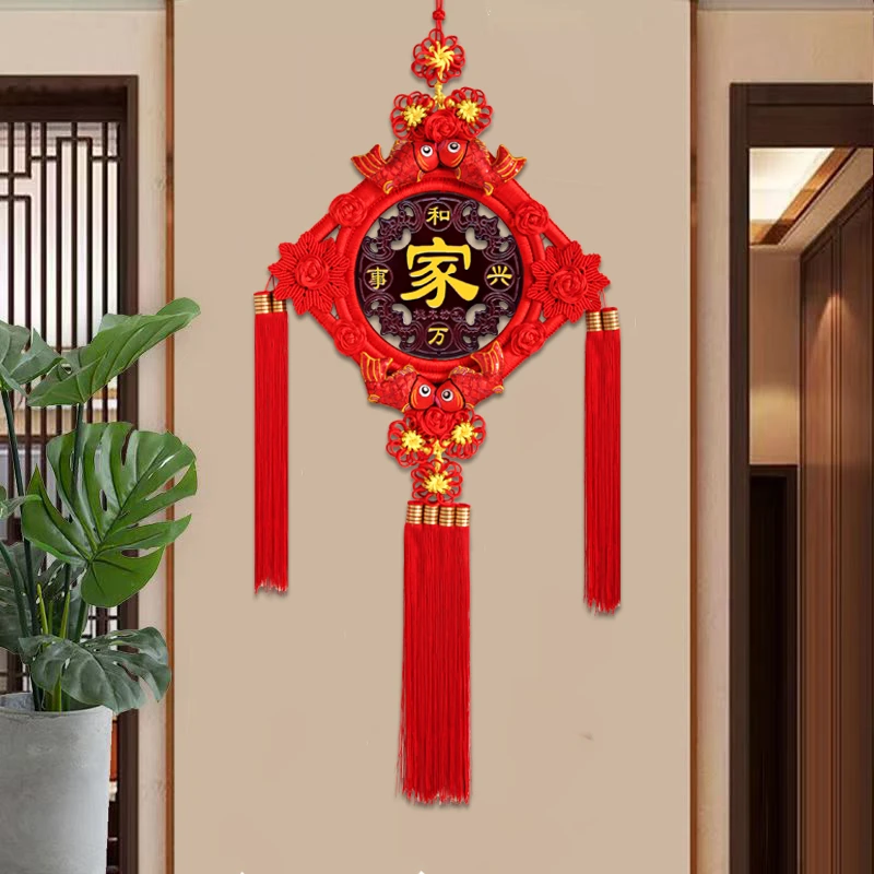 莲花2025新款中国结工艺品挂件大号挂饰春节新年装饰电视背景墙