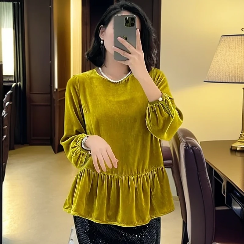 DY1790樱美嘉新款休闲四季可穿黑色宽松显瘦气质上衣