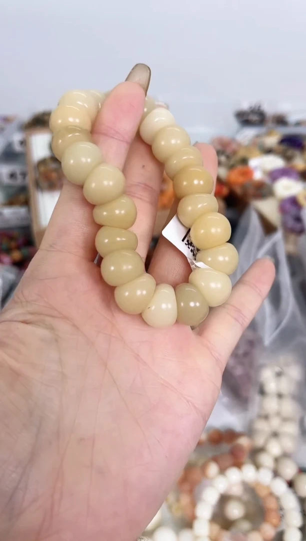 手串菩提根/象牙果CS011-1222【浅脂14mm】菩提根粉色蒜瓣单圈