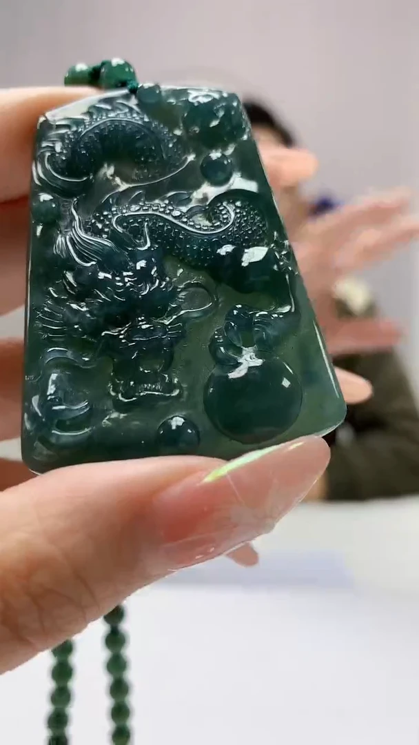 【闪购商品】定制翡翠未镶嵌5152DD-毛货挂件龙75
