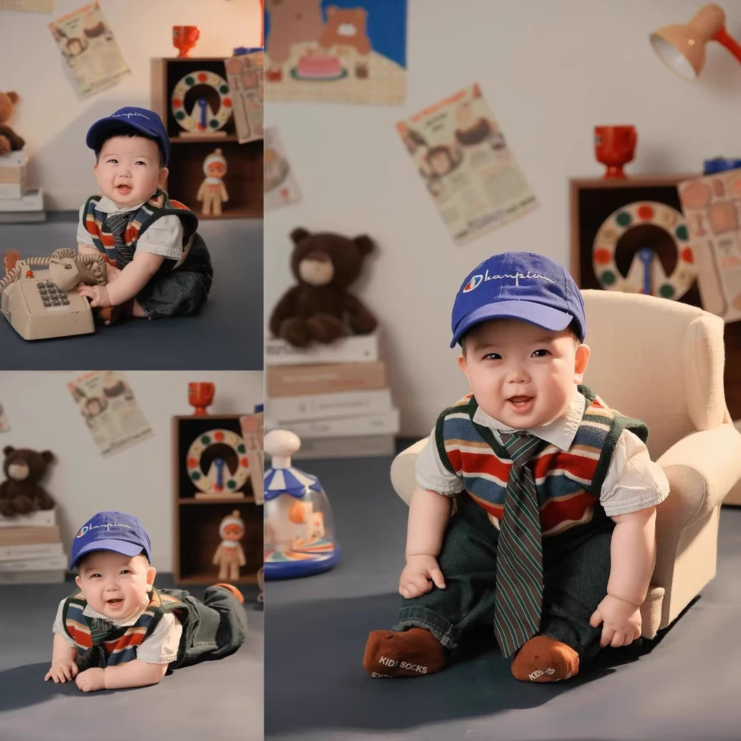 儿童摄影服装宝宝周岁照拍照服装影楼男孩一岁生日找拍摄主题道具