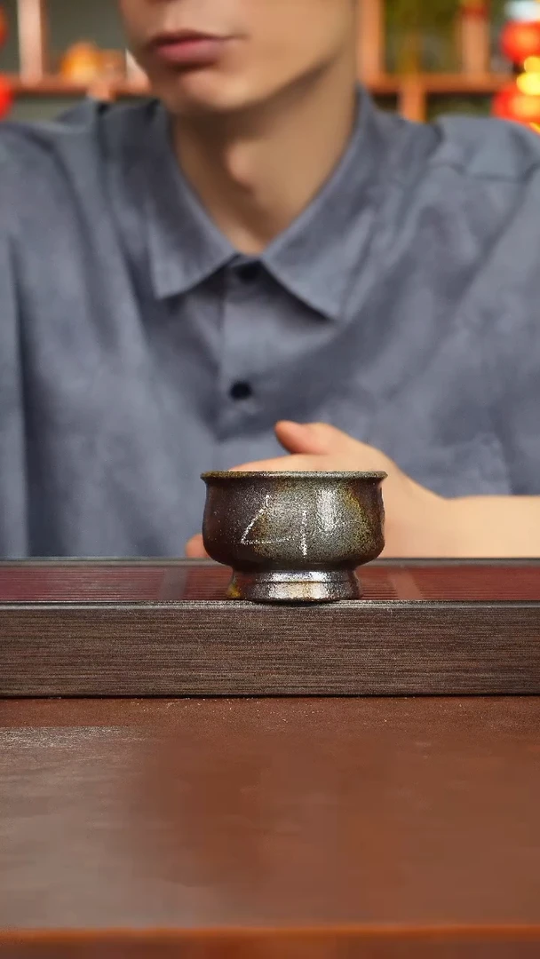 茶杯紫砂柴烧主人杯4号