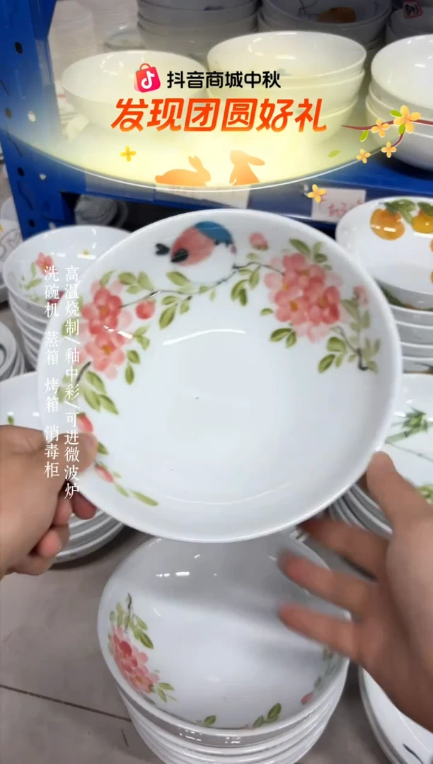 瓷片景德镇手绘釉中彩（食品级）大胖碗福利
