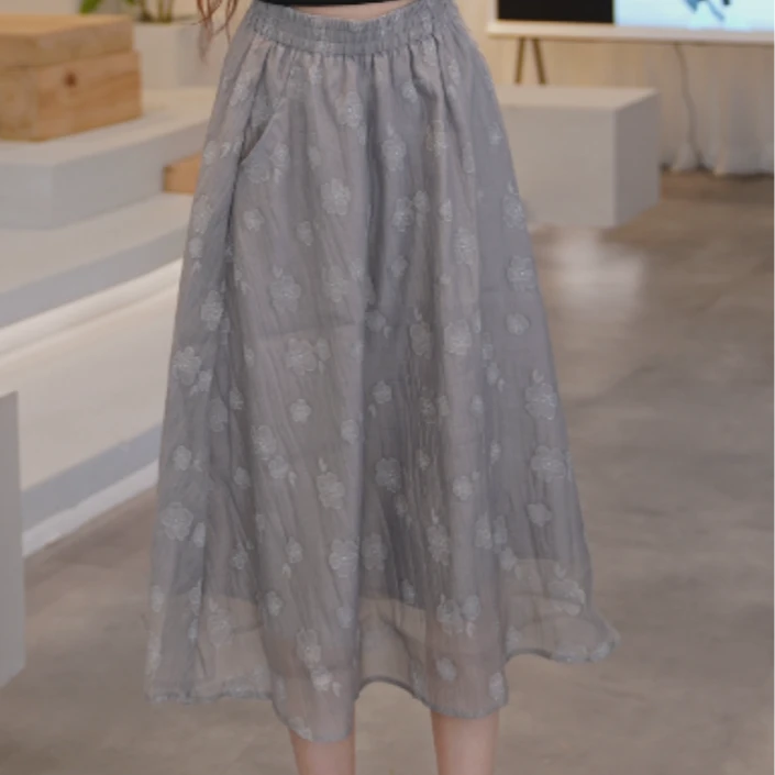 Basic House/百家好 半身气质纱裙 B1325B53002