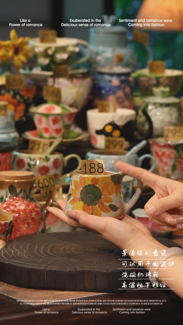 陶瓷景德镇高温釉下彩手工手绘款式