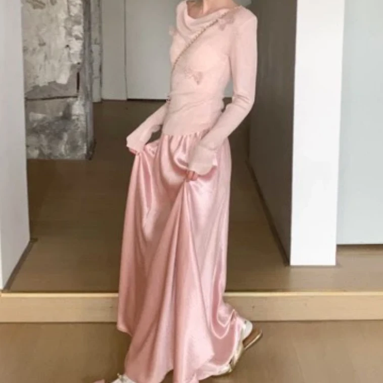 复古高腰显瘦中长款垂感A字半身裙女2025春季新款气质百搭仙女裙