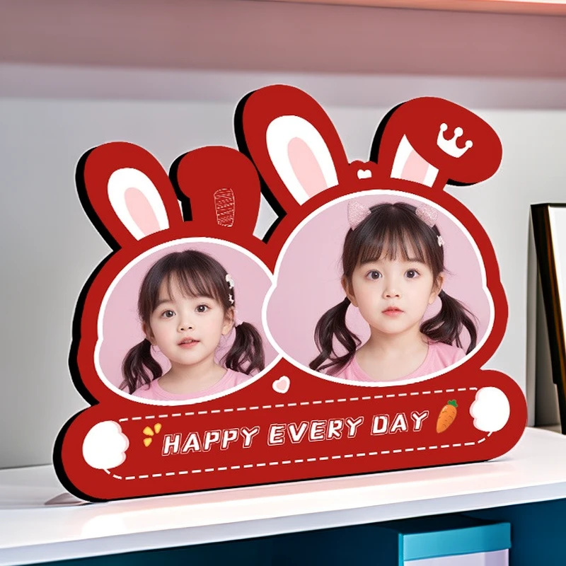 【前兔似锦】造型摆台定制宝宝框儿童照婚纱照定制相框洗照片做摆件