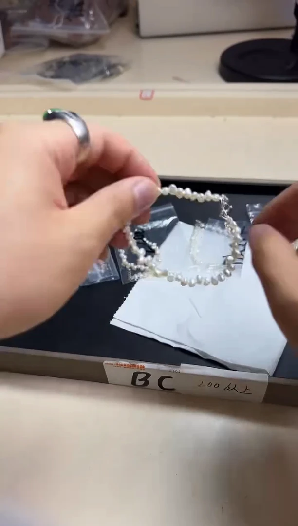 淡水珍珠手链银S925镶嵌珍珠手链多样性发其一