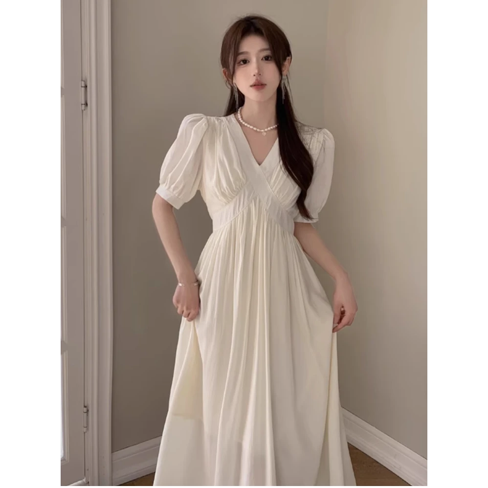 【kiki严选】2025夏季显瘦气质法式孕妇连衣裙小个子赫本风孕妇装女