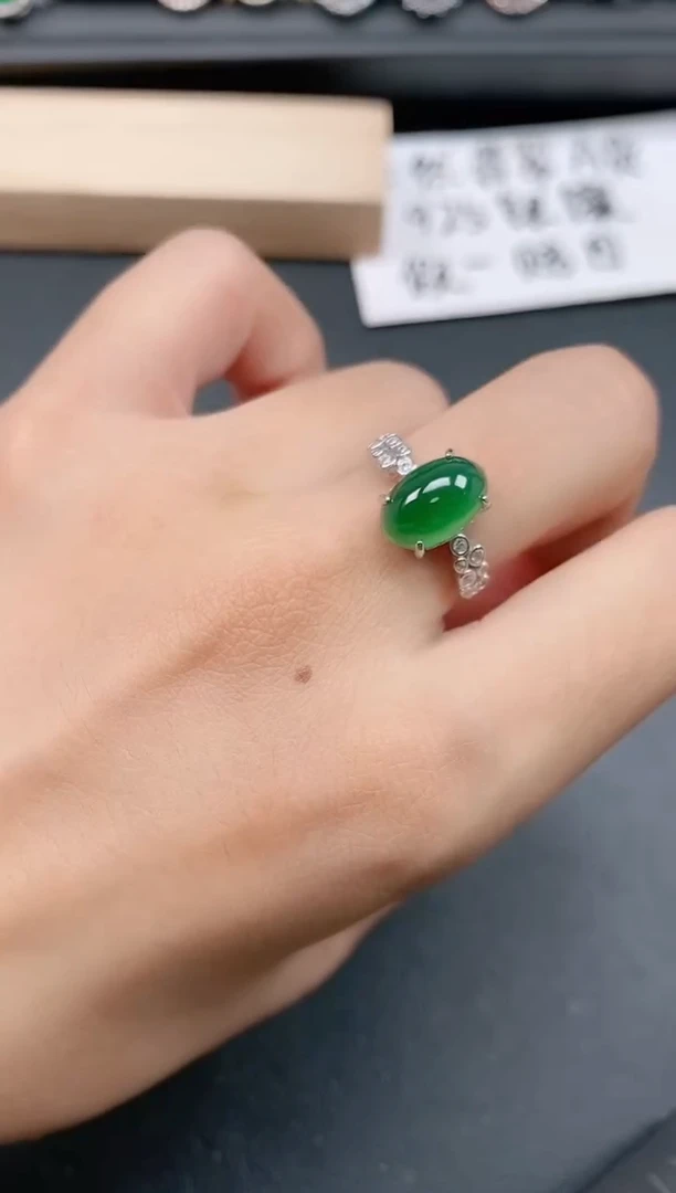银S925镶嵌戒指翡翠11111