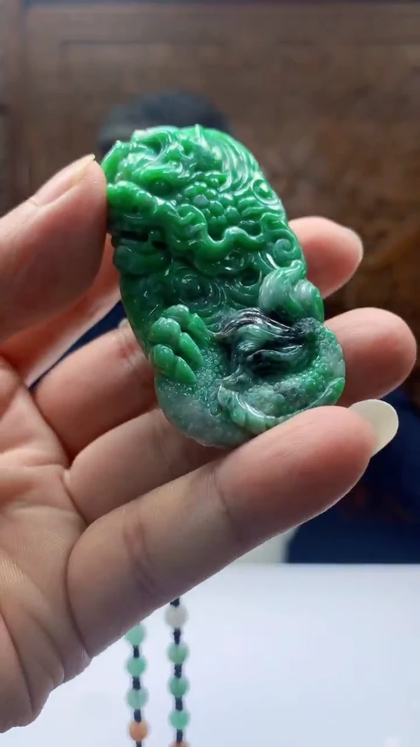 【闪购商品】定制翡翠未镶嵌1072hn-毛货挂件赠珠链35