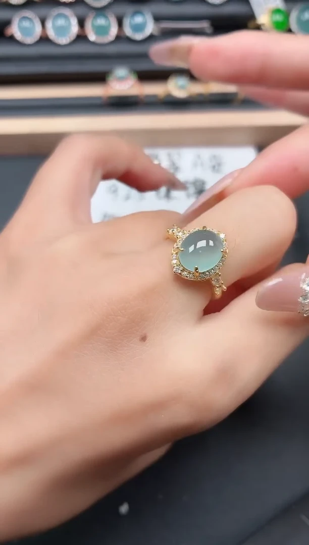 银S925镶嵌戒指翡翠11111