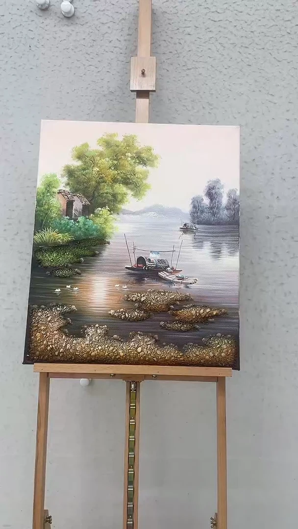 油画油画-石子水乡-50-60厘米-15