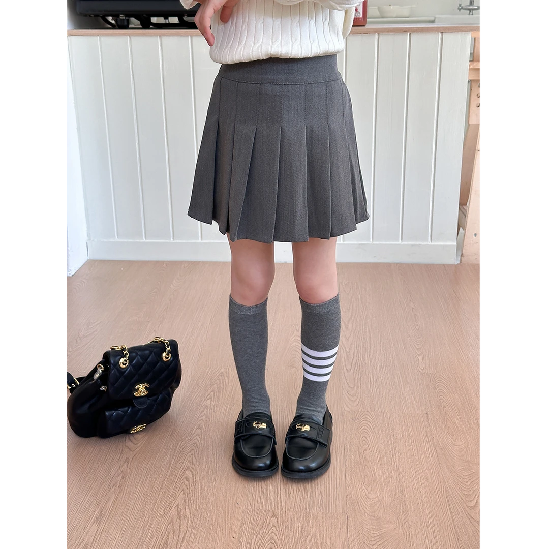 【现货已开价】百褶裙女童防走光半身裙子百搭学院风短裙 25A167