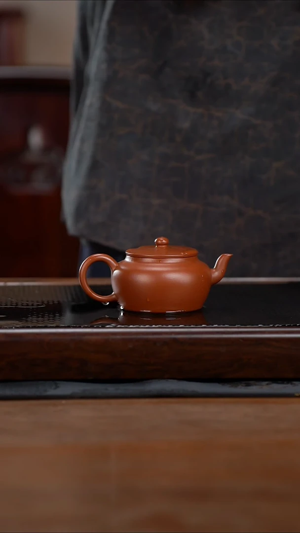 茶壶紫砂130cc黄龙山原矿朱泥平盖40