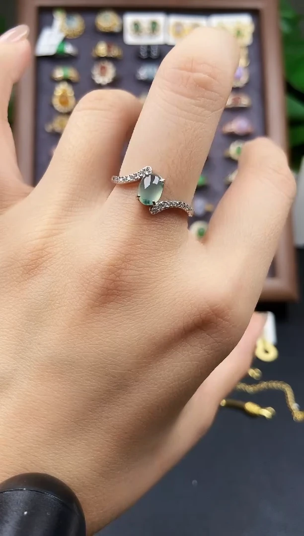 银S925镶嵌戒指翡翠12