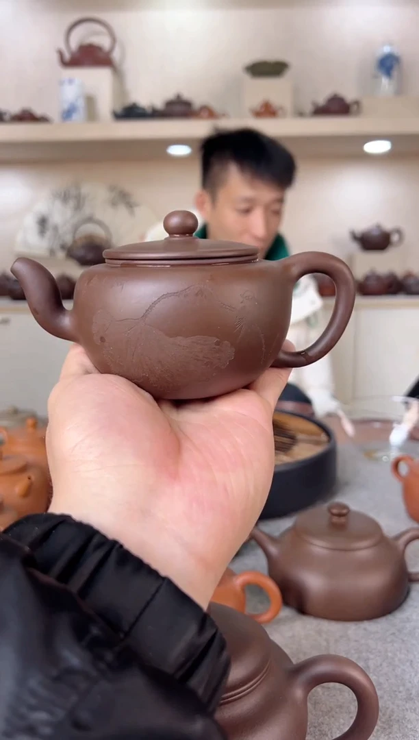 【闪购商品】紫砂茶壶平盖莲子 紫泥 半手工