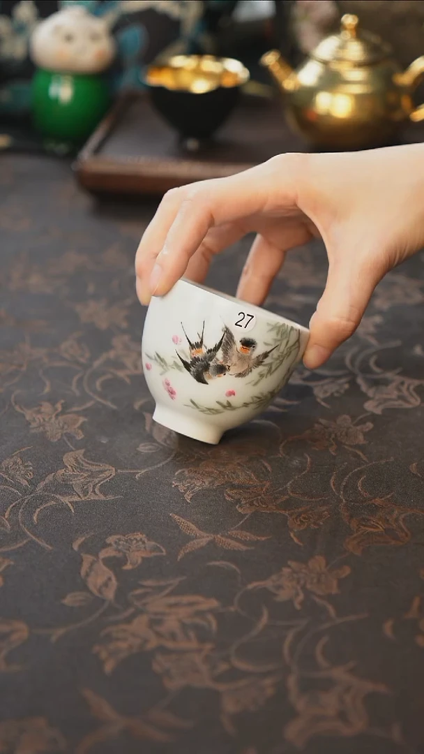 杯景德镇陶瓷杯碗柴烧多人