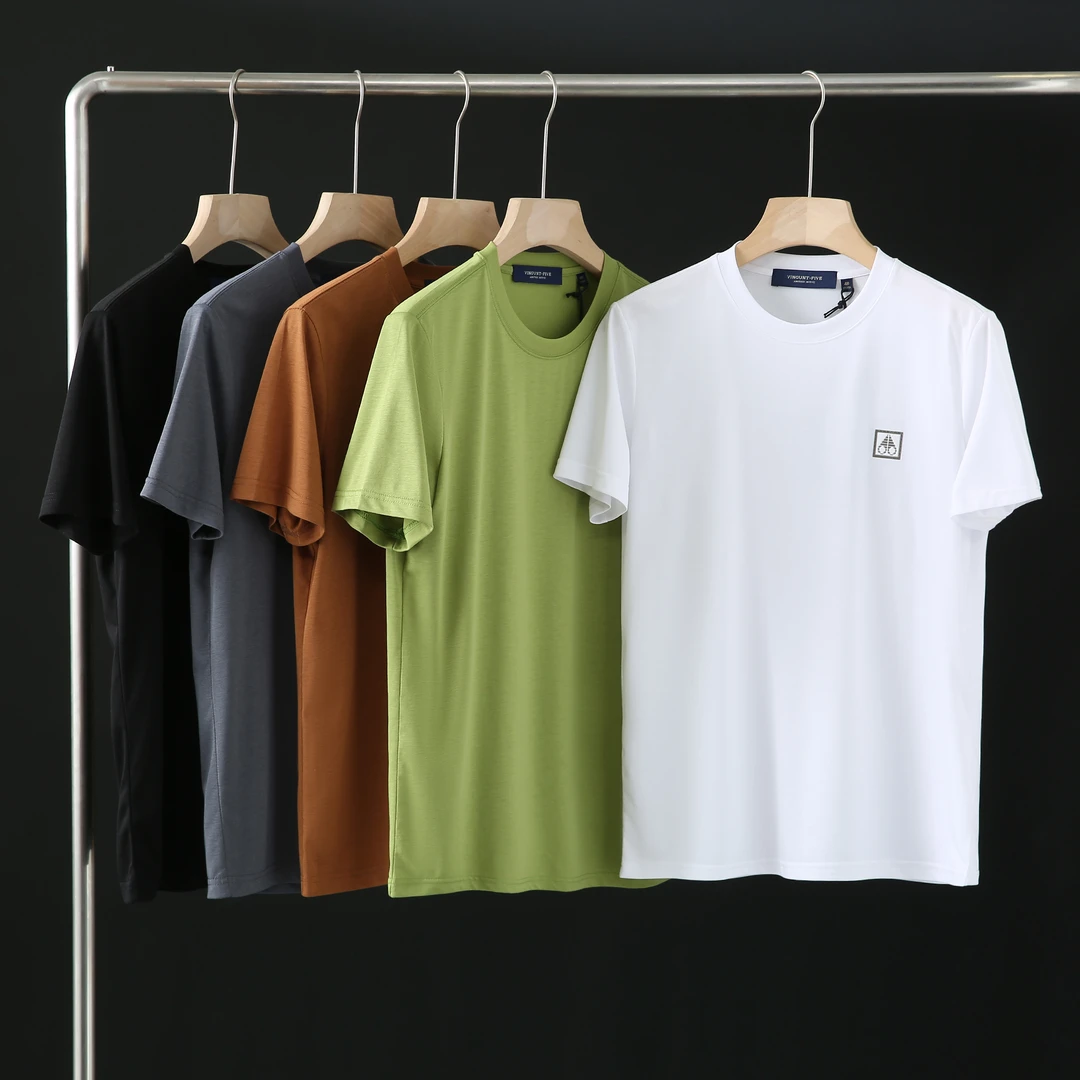 春夏超燃轻奢立体小剪刀男士百搭吸湿透气舒适短袖T恤-8516