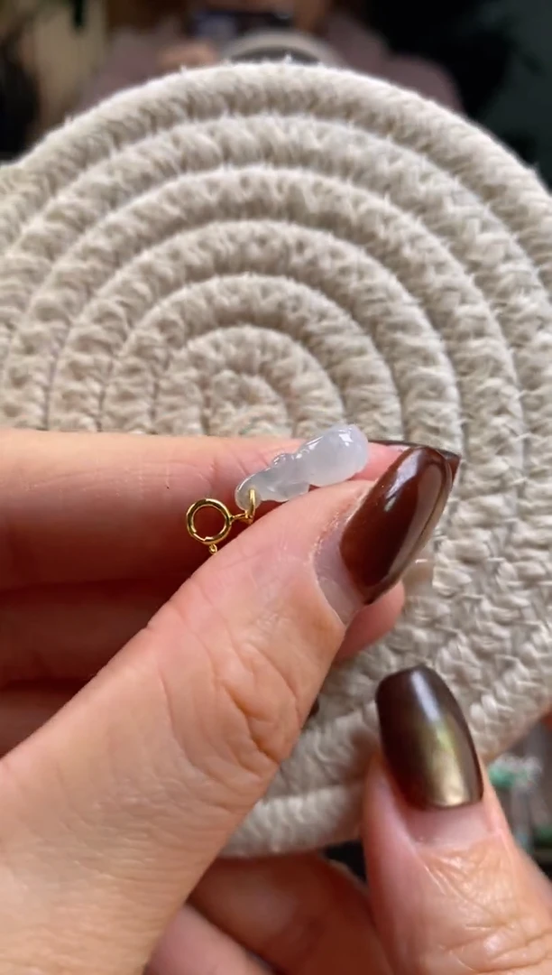 颈饰银S925镶嵌翡翠净货22627