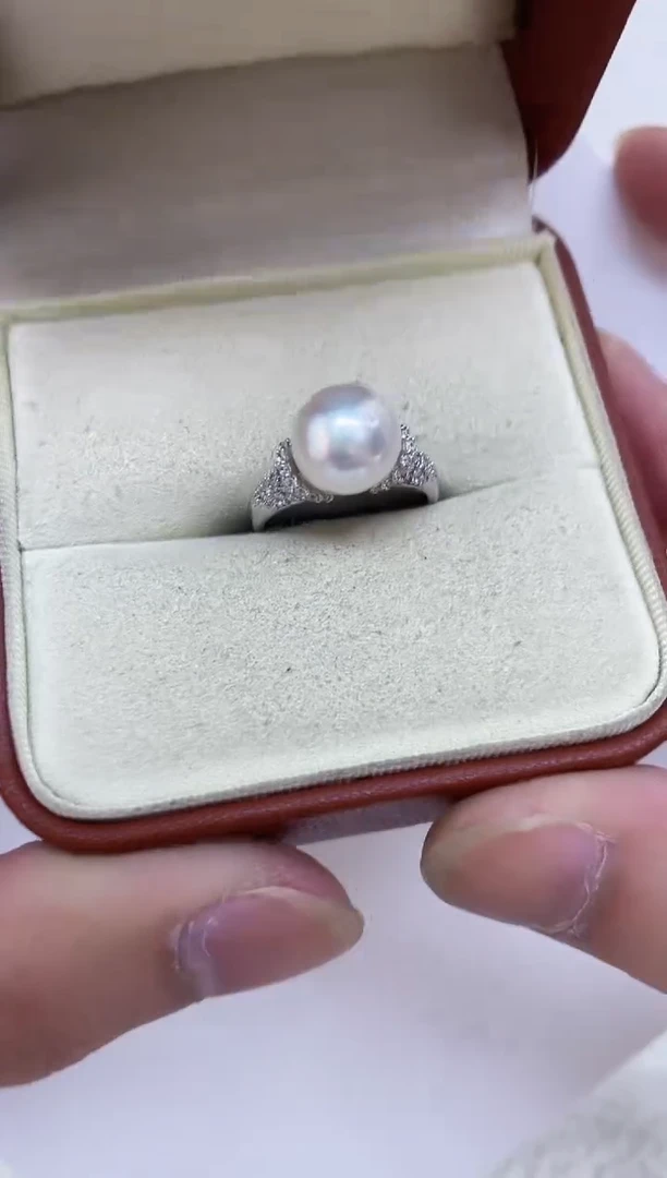 银S925镶嵌海水珍珠戒指