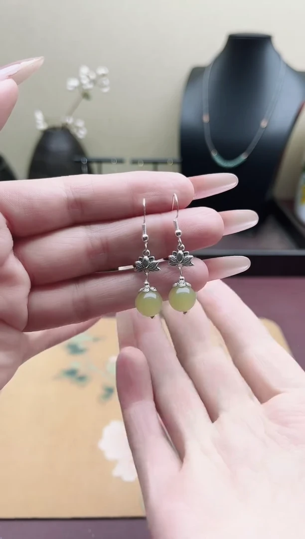 未镶嵌东陵石耳饰6512