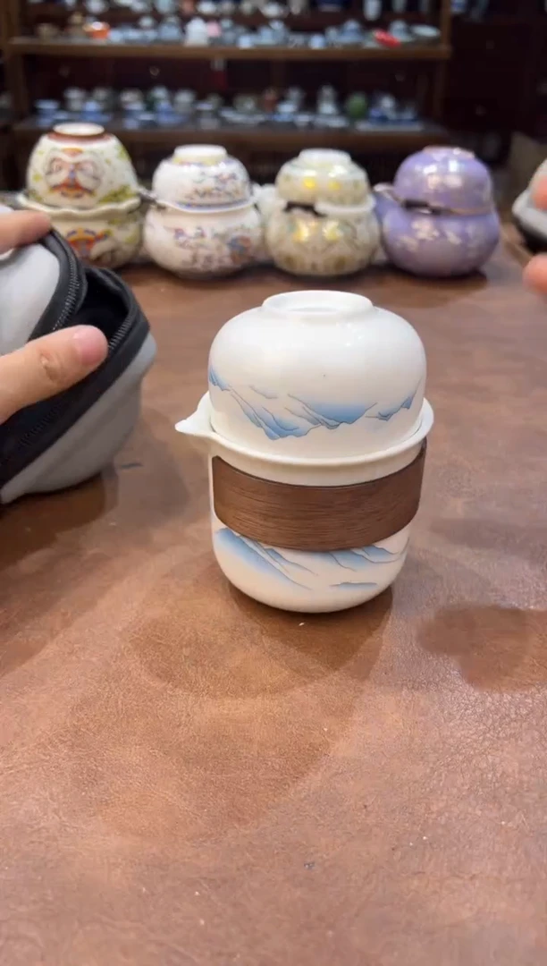 真的很便宜超好看会开片的旅行茶具