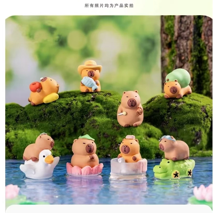 创意国朝树脂工艺公仔小水豚diy饰品摆件 车载摆件