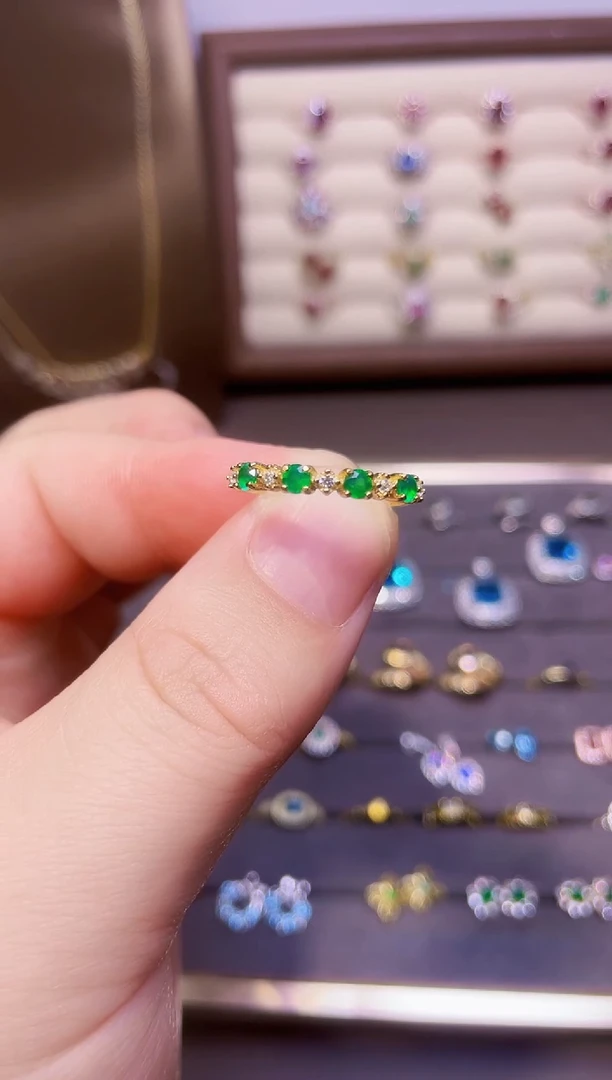 【闪购商品】祖母绿戒指银S925镶嵌一枚