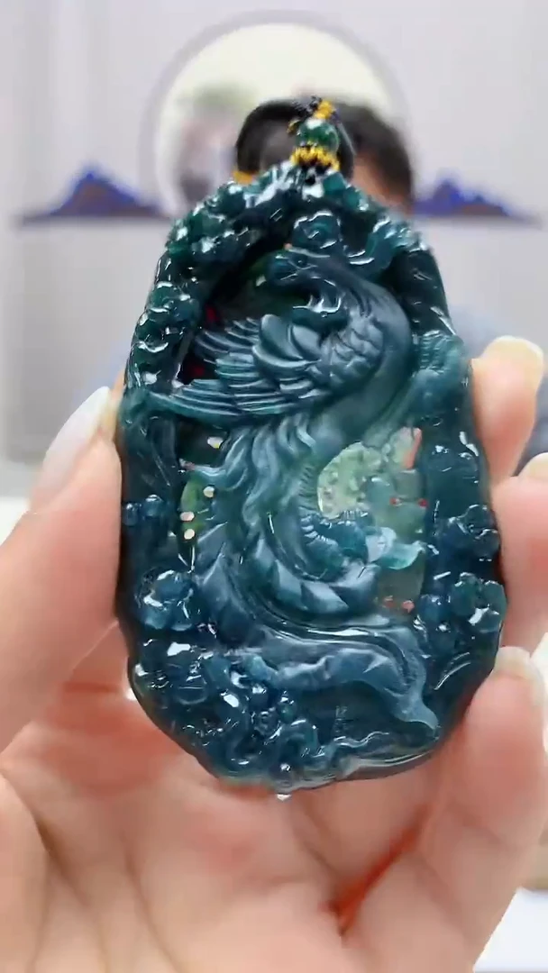 定制翡翠未镶嵌5060ms-毛货凤凰91