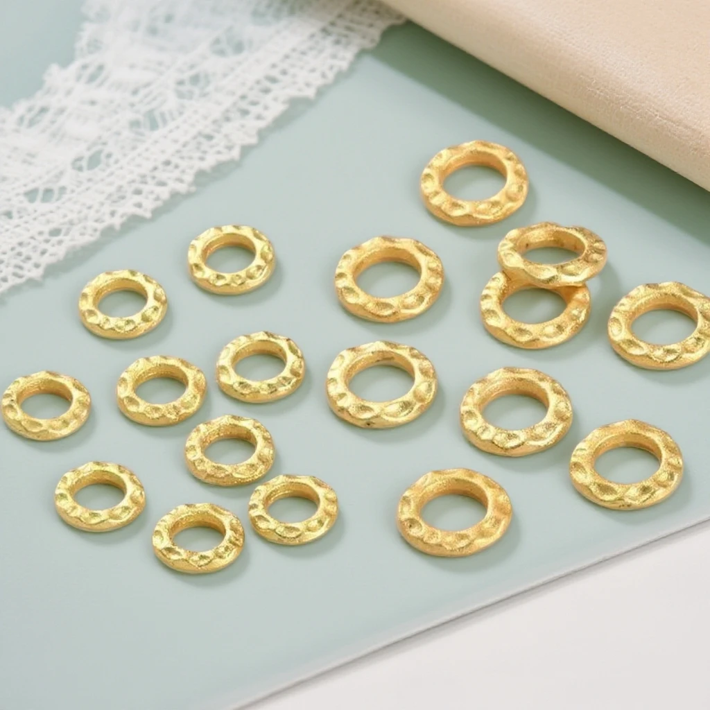 【庆隆珠宝】18K金6mm盘缠隔片用于手链 项链DIY隔珠配件（拍10赠1）