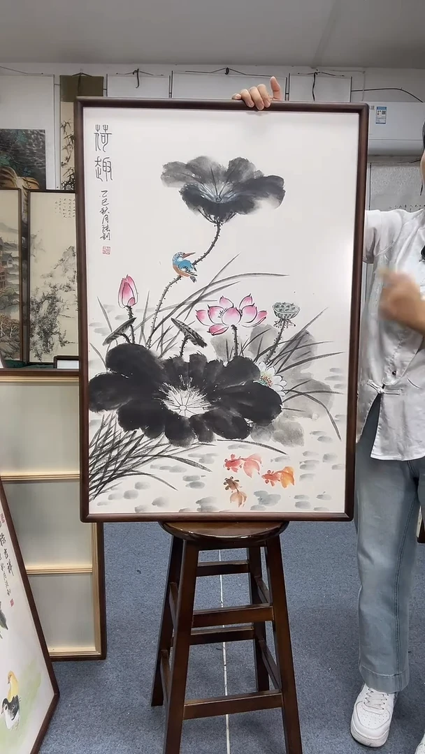 国画62*92实木画框京东包邮手绘