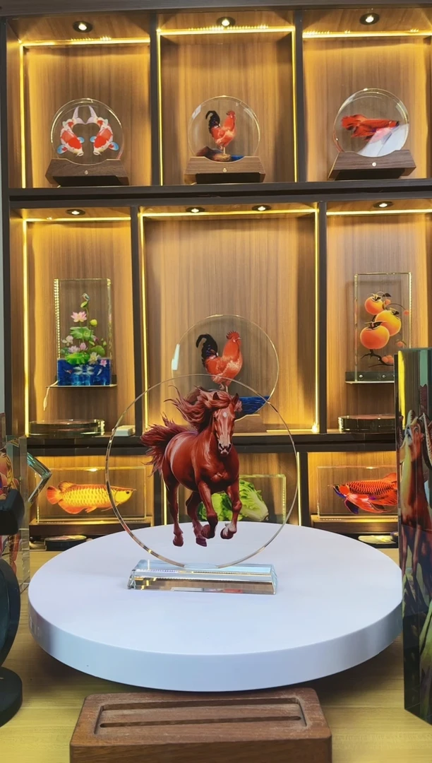 有机玻璃江**影圆形尺寸20*1.8骏马