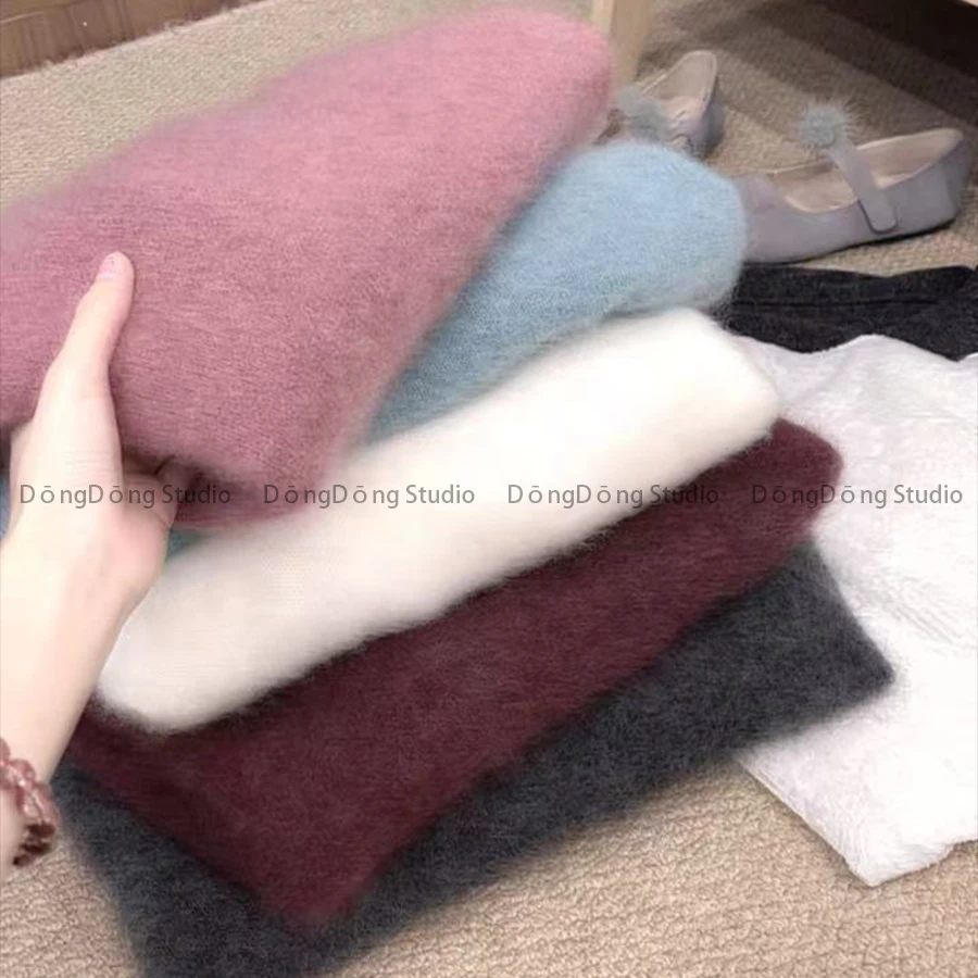 发疯了！大角羊拉绒纯色圆领套头宽松长袖针织衫保暖厚毛衣 257009