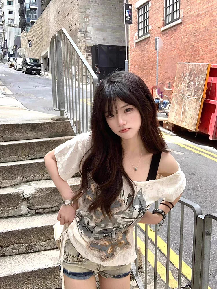 韩版夏季新款斜肩短袖修身蝴蝶结设计感百搭洋气打底衫T恤女ins潮