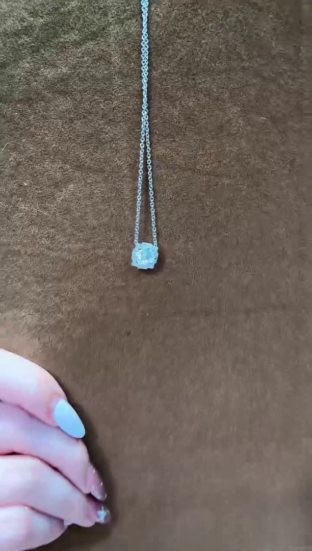 实验室培育钻石18K金镶嵌颈饰项链白1卡贝拉