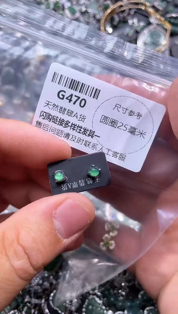 【闪购商品】翡翠颈饰未镶嵌G470耳钉
