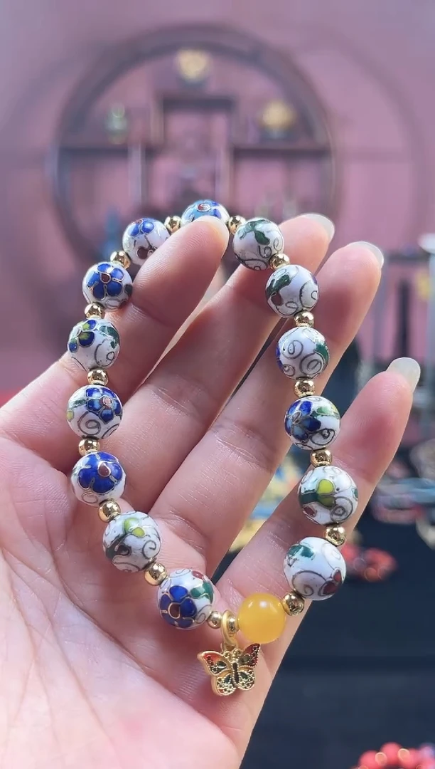 非遗 景泰蓝手串 工美1.0白色