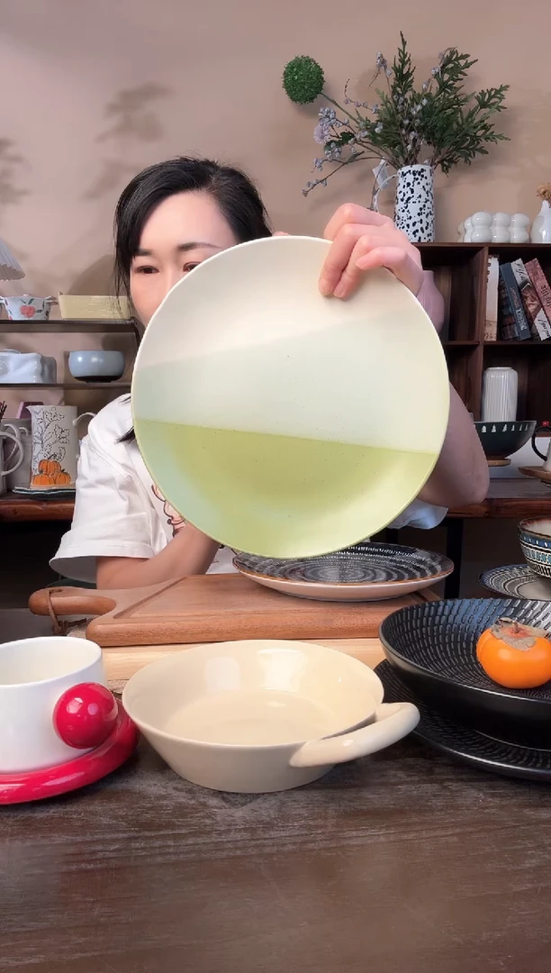 10.5英寸拼色麻点大盘微瑕