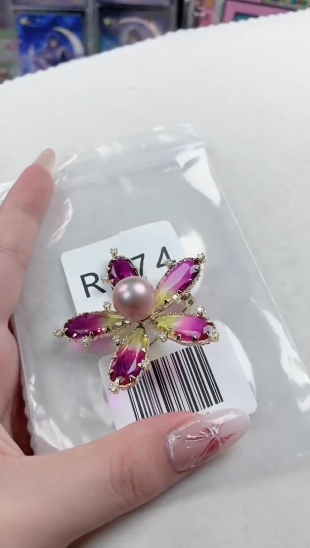 未镶嵌胸针淡水珍珠R574